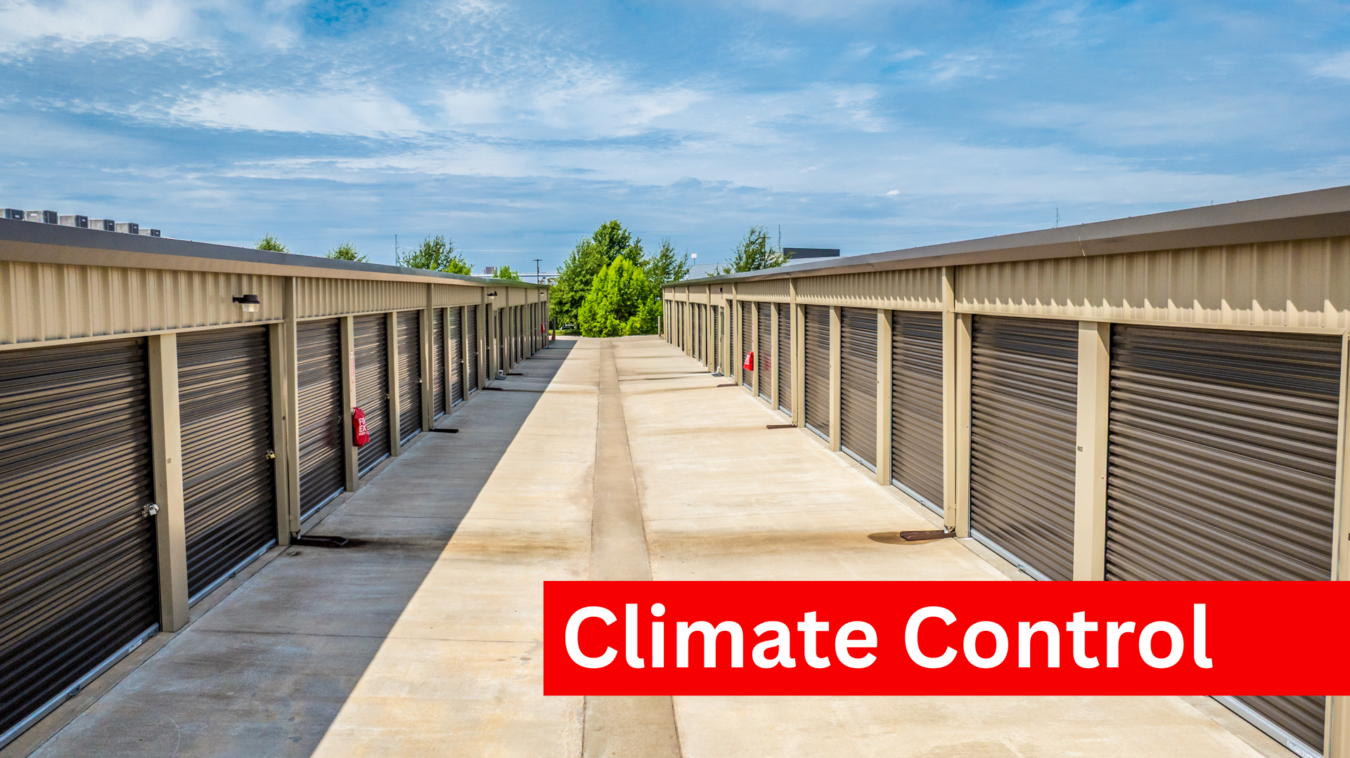 Climate Control storage units at Modern Storage® Lowell in Northwest Arkansas